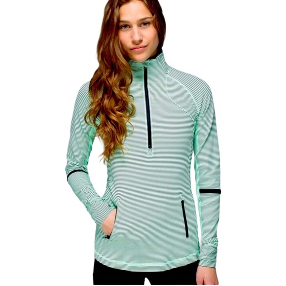 Lululemon Define Jacket Striped Aqua Black Size S (Stretch Fit) - Picture 1 of 8